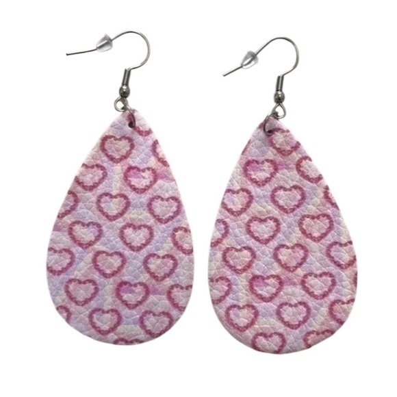 Hand Crafted Jewelry - Hand Crafted Stainless Steel Valentine Teardrop Earrings